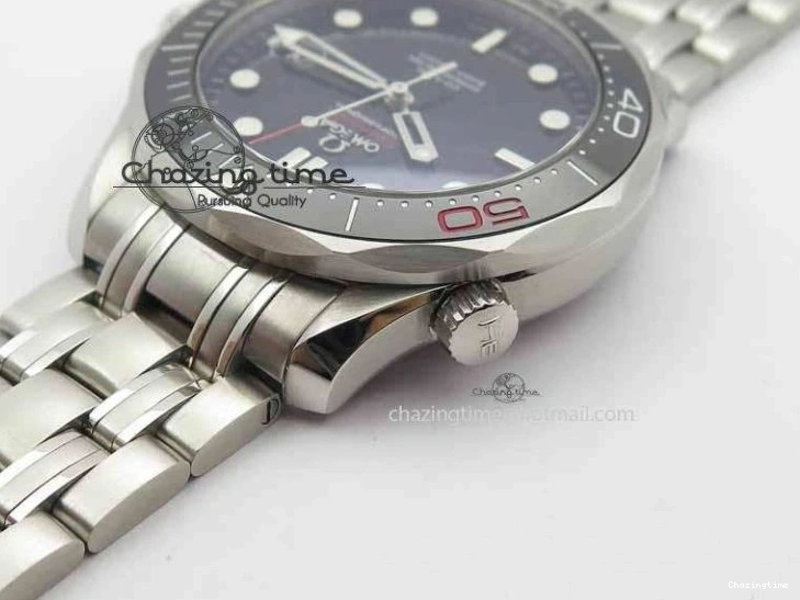 1228 Seamaster 300M 007 SS MK 1:1 Best Edition Black 007 Dial Ceramic Bezel On SS Bracelet A EasyCare 8178